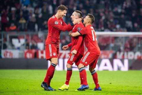 27 11 2018 xkvx Soccer UEFA Champions League FC Bayern Munich Benfica Lisbon emspor v l Goal celebration celebrate the goal to 5 1 by Franck Ribery FCB FC Bayern Munich DFL DFL REGULATIONS PROHIBIT ANY USE OF PHOTOGRAPHS as IMAGE SEQUENCES and or QUASI VIDEO Munich