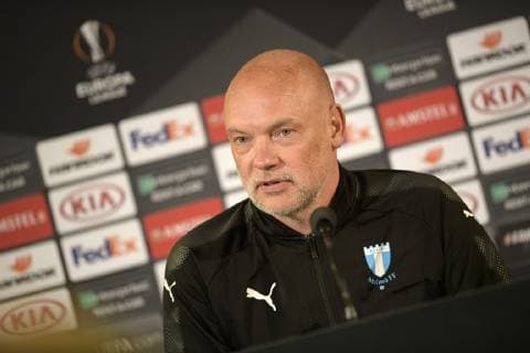 Malmo FF s head coach German Uwe Rosler pictured during a press conference PK Pressekonferenz of Swedish team Malmo, in Malmo, Sweden, Wednesday 28 November 2018. Belgian soccer team KRC Genk will meet Swedish club Malmo on the fifth day of the UEFA Europa League group stage, in group I. YORICKxJANSENS  x05478596x