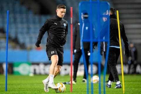 181128 Marcus Antonsson of Malmö FF during a training session ahead of the Europa league match between Malmö FF and Genk on November 28, 2018 in Malmö. Photo: Petter Arvidson BILDBYRAN kod PA 92159  Copyright: PETTERxARVIDSON BB181128PA040