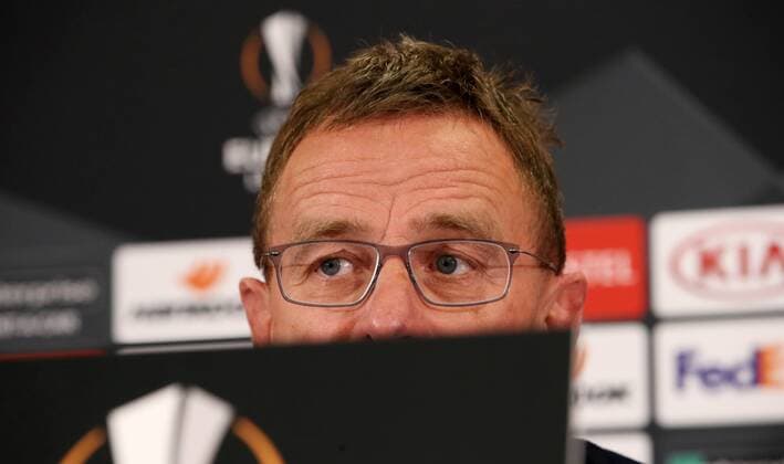 RB Leipzig Press conference Football Euro League Salzburg 28 11 2018 Red Bull Arena Football UEFA Euro League Press conference the day before the EL match FC Salzburg vs. RB Leipzig In the picture Ralf Rangnick RB Leipzig According to UEFAs specifications, it is prohibited to use or have used photographs taken in the stadium and or the match in the form of sequence pictures and or video-like photo sequences