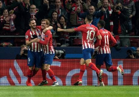 Atletico de Madrid s Koke (L) jubilates a goal with Antointe Griezmann (2L), Angel Correa (2R) and Thomas Lemar during a UEFA Champions League group A match between Atletico de Madrid and AS Monaco at Wanda Metropolitano stadium in Madrid, Spain, 28 November 2018. Atletico de Madrid vs. AS Monaco !ACHTUNG: NUR REDAKTIONELLE NUTZUNG!  Copyright: xKikoxHuescax GRAF8094 20181128-636790294650855013