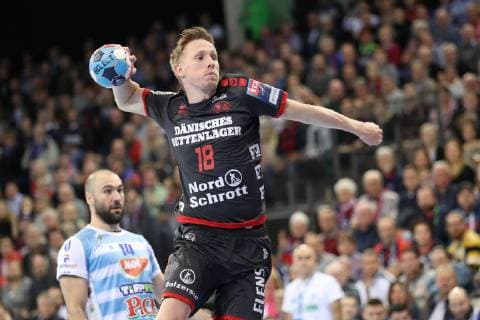 SG Flensburg Handewitt vs MOL Pick Szeged Handball EHF Champions League Group stage 28 11 18 Magnus Joendal SG Flensburg Handewitt 18 xmmkx