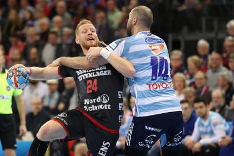 SG Flensburg Handewitt vs MOL Pick Szeged Handball EHF Champions League Group stage 28 11 18 Jim Gottfridsson SG Flensburg Handewitt 24 Joan Canellas MOL Pick Szeged 14 xmmkx