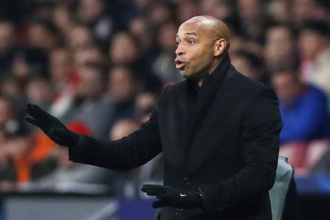 MADRID, SPAIN â€“ NOVEMBER 28, 2018: AS Monaco head coach Thierry Henry in their 2018 19 UEFA Champions League Group A Round 5 football match against Atletico Madrid at Madridâ€™s Wanda Metropolitano. Stanislav Krasilnikov  TS099230