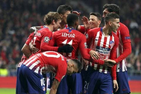 Atletico de Madrid s Antoine Griezmann (L) jubilates the second goal of the team during a UEFA Champions League group A match between Atletico de Madrid and AS Monaco at Wanda Metropolitano stadium in Madrid, Spain, 28 November 2018. Atletico de Madrid vs. AS Monaco !ACHTUNG: NUR REDAKTIONELLE NUTZUNG!  Copyright: xKikoxHuescax GRAF8132 20181128-636790330323793037