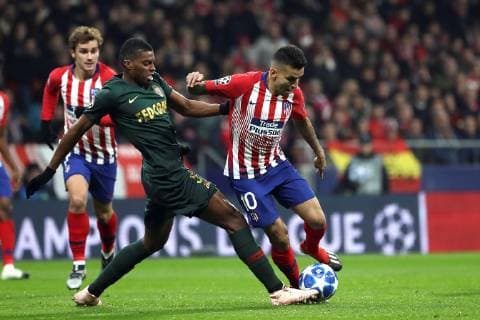AS Monaco s Jemerson (L) vies for the ball with Atletico de Madrid s Angel Correa during a UEFA Champions League group A match between Atletico de Madrid and AS Monaco at Wanda Metropolitano stadium in Madrid, Spain, 28 November 2018. Atletico de Madrid vs. AS Monaco !ACHTUNG: NUR REDAKTIONELLE NUTZUNG!  Copyright: xKikoxHuescax GRAF8174 20181128-636790334988951307