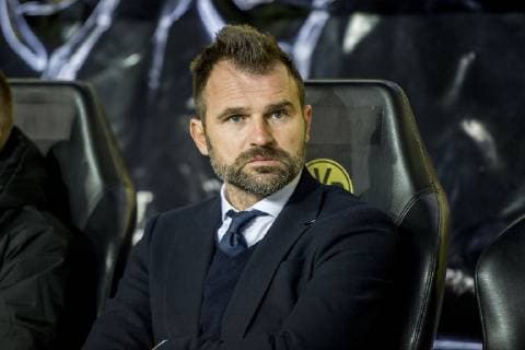 Football UEFA Champions League CL Season 2018 2019 5 Matchday Borussia Dortmund Club Bruges in Dortmund North Rhine-Westphalia Bruges Coach Ivan Leko sits on the bench UEFA REGULATIONS PROHIBIT ANY USE OF PHOTOGRAPHS AS IMAGE SEQUENCES AND OR QUASI VIDEO Copyright: xKirchner DavidxInderliedx