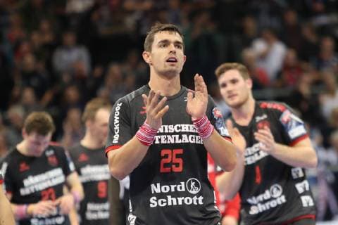 SG Flensburg Handewitt vs MOL Pick Szeged Handball EHF Champions League Group stage 28 11 18 Rasmus Lauge Schmidt SG Flensburg Handewitt 25 xmmkx