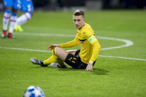 Soccer UEFA Champions League CL Season 2018 2019 5 Matchday Borussia Dortmund Club Bruges in Dortmund North Rhine-Westphalia Dortmunds Marco Reus follows the ball UEFA REGULATIONS PROHIBIT ANY USE OF PHOTOGRAPHS AS IMAGE SEQUENCES AND OR QUASI VIDEO Copyright: xKirchner DavidxInderliedx