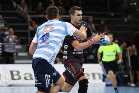 Rasmus Lauge Schmidt SG Flensburg Handewitt 25 Richard Bodo MOL Pick Szeged 09 Flensburg Schleswig Holstein Germany Flens Arena Copyright: xAgentur54Gradx xSpeedphotosx