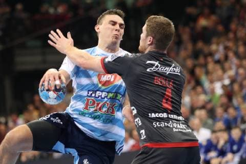 Richard Bodo MOL Pick Szeged 09 Johannes Golla SG Flensburg Handewitt 04 Flensburg Schleswig Holstein Germany Flens Arena Copyright: xAgentur54Gradx xSpeedphotosx