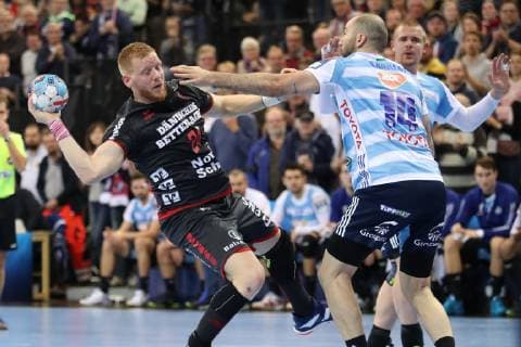 Jim Gottfridsson SG Flensburg Handewitt 24 Joan Canellas MOL Pick Szeged 14 Flensburg Schleswig Holstein Germany Flens Arena Copyright: xAgentur54Gradx xSpeedphotosx