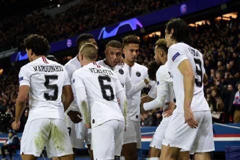 joie des joueurs du PSG apres le but de Juan Bernat (PSG) FOOTBALL : PSG vs FC Liverpool - Ligue des Champions UEFA - Paris - 28 11 2018 JBAutissier Panoramic 