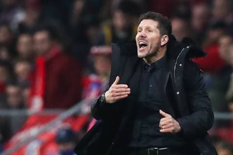 MADRID, SPAIN â€“ NOVEMBER 28, 2018: Atletico Madrid head coach Diego Simeone in their 2018 19 UEFA Champions League Group A Round 5 football match against AS Monaco at Madridâ€™s Wanda Metropolitano; Atletico Madrid won 2-0. Stanislav Krasilnikov TASS  TS09928A