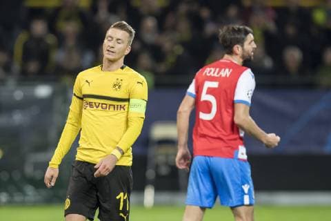 Soccer UEFA Champions League CL Season 2018 2019 5 Matchday Borussia Dortmund Club Bruges in Dortmund North Rhine-Westphalia Dortmund Marco Reus is annoyed UEFA REGULATIONS PROHIBIT ANY USE OF PHOTOGRAPHS AS IMAGE SEQUENCES AND OR QUASI VIDEO Copyright: xKirchner DavidxInderliedx