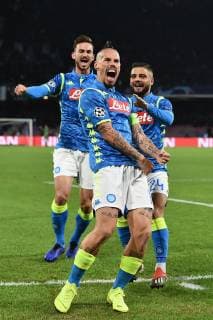 As Napoli 28 11 2018 - Champions League Napoli-Stella Rossa foto Antonello Sammarco Image nella foto: esultanza gol Marek Hamsik 