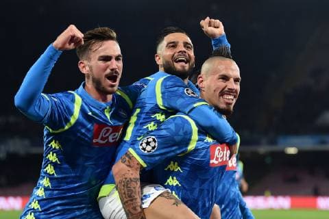 Sport Bilder des Tages As Napoli 28 11 2018 - Champions League Napoli-Stella Rossa foto Antonello Sammarco Image nella foto: esultanza gol Marek Hamsik 