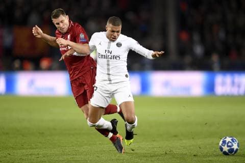 07 KYLIAN MBAPPE (PSG) - 07 JAMES MILNER (LIV) FOOTBALL : Paris SG vs Liverpool - Ligue des Champions - 28 11 2018 AnthonyBIBARD FEP Panoramic 