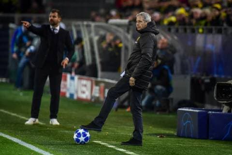 Dortmund Germany 28 11 2018 UEFA Champions League 2018 19 Season Back Round Group Phase Group A 5 Matchday BV Borussia Dortmund vs. FC Bruegge Lucien Favre Borussia Dortmund Coach gesticulated gesticulated DeFodi520