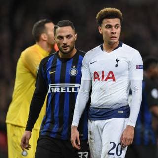 Tottenham Hotspur v Inter Milan UEFA Champions League Dele Alli of Tottenham Hotspur and Danilo D Ambrosio of Inter Milan prepare for a corner during the UEFA Champions League match at Wembley Stadium, London Content Not Available For UK Newspapers Copyright: xMartynxHaworthx FIL-12611-0018
