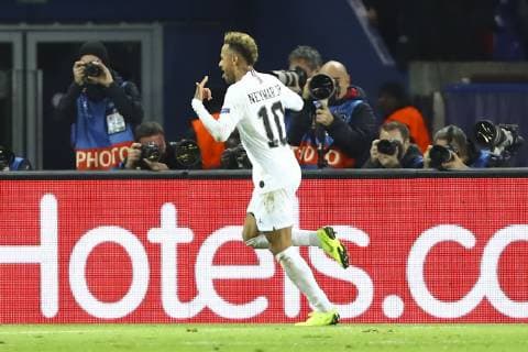 Joie Neymar ( PSG ) FOOTBALL : PSG vs Liverpool - Ligue des Champions - 28 11 2018 GwendolineLeGoff Panoramic 