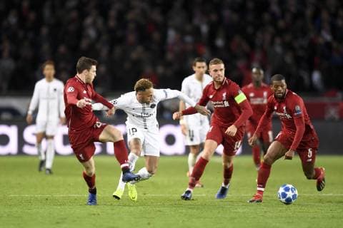 10 NEYMAR JR (PSG) - 05 GEORGINIO WIJNALDUM (LIV) FOOTBALL : Paris SG vs Liverpool - Ligue des Champions - 28 11 2018 AnthonyBIBARD FEP Panoramic 