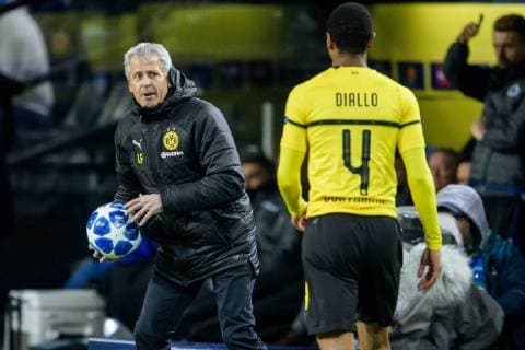 Coach Lucien Favre Borussia Dortmund and Abdou Diallo Borussia Dortmund 4 at the Champions League match between Borussia Dortmund and FC Bruegge on 26 11 2018 Borussia Dortmund vs. FC Brugge Champions League 28 11 2018 Dortmund Copyright: xSchuelerx xEibnerx-xPressefotox EP_EER