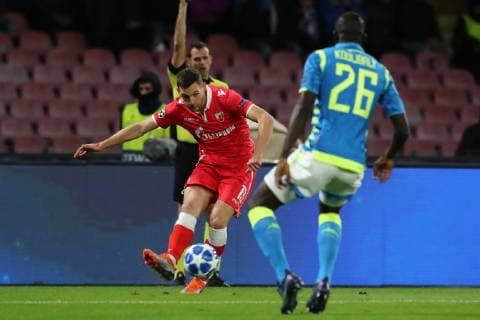 Nikola Stoiljkovic Crvena Zvezda, Kalidou Koulibaly Napoli Napoli 28-11-2018 Stadio San Paolo Football Calcio UEFA Champions League 2018 2019 Group C Napoli - Crvena Zvezda Foto Cesare Purini Insidefoto cesarexpurini