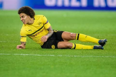 Dan Axel Zagadou Borussia Dortmund 2 on ground at the Champions League match between Borussia Dortmund and FC Bruegge on 26 11 2018 Borussia Dortmund vs. FC Brugge Champions League 28 11 2018 Dortmund Copyright: xSchuelerx xEibnerx-xPressefotox EP_EER