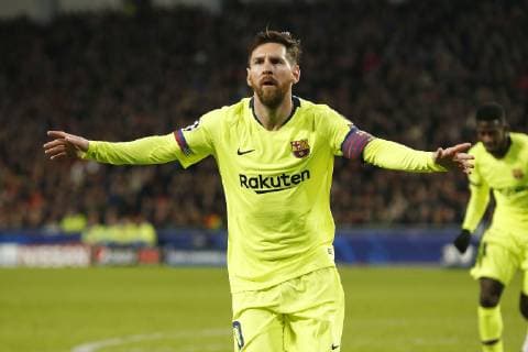 EINDHOVEN, Philips Stadium, PSV - Barcelona , football, Champions League, season 2018-2019 , 28-11-2018, Barcelona player Lionel Messi celebrating the 0-1. PSV - Barcelona  x2652683x