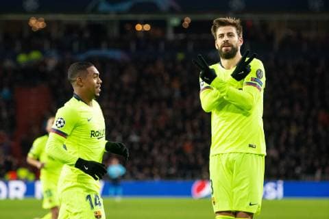 Malcom Filipe Silva de Oliveira of FC Barcelona Barca Gerard Pique of FC Barcelona during the UEFA Champions League group C match between PSV Eindhoven and FC Barcelona at the Phillips stadium on November 28, 2018 in Eindhoven, The Netherlands UEFA Champions League 2018 2019 xVIxVIxImagesx xTomxBodexMultimediaxIVx 12920266