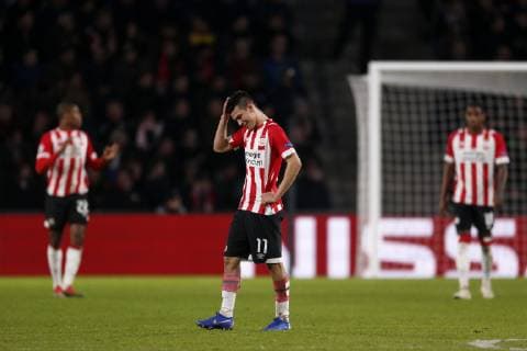Hirving Lozano of PSV during the UEFA Champions League group C match between PSV Eindhoven and FC Barcelona Barca at the Phillips stadium on November 28, 2018 in Eindhoven, The Netherlands UEFA Champions League 2018 2019 xVIxVIxImagesx xJeroenxPutmansxIVx 12920323