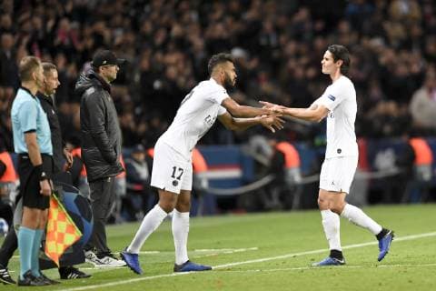 17 ERIC MAXIM CHOUPO MOTING (PSG) - 09 EDINSON CAVANI (PSG) - REMPLACEMENT FOOTBALL : Paris SG vs Liverpool - Ligue des Champions - 28 11 2018 AnthonyBIBARD FEP Panoramic 