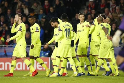 EINDHOVEN, Philips Stadium, PSV - Barcelona , football, Champions League, season 2018-2019 , 28-11-2018, Barcelona celebrating the 0-2. PSV - Barcelona  x2652740x