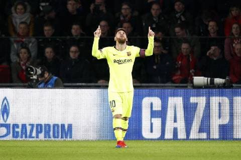 EINDHOVEN, Philips Stadium, PSV - Barcelona , football, Champions League, season 2018-2019 , 28-11-2018, Barcelona player Lionel Messi celebrating the 0-1. PSV - Barcelona  x2652814x