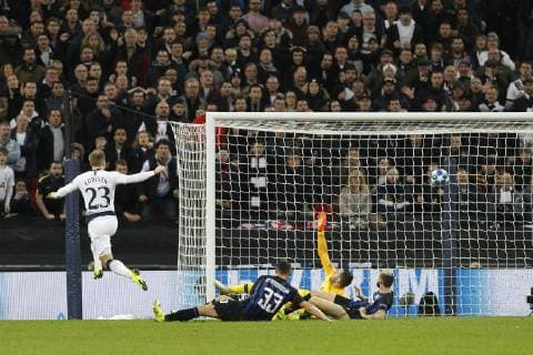 GOAL - Christian Eriksen of Tottenham Hotspur breaks the deadlock during the UEFA Champions League Group Stage match between Tottenham Hotspur and Inter Milan at Wembley Stadium, London, England on 28 November 2018. Copyright: xCarltonxMyriex 22060009