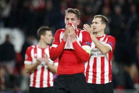 EINDHOVEN, Philips Stadium, PSV - Barcelona , football, Champions League, season 2018-2019 , 28-11-2018, PSV player Luuk de Jong disappointed after the 1-2 lose. PSV - Barcelona  x2652895x