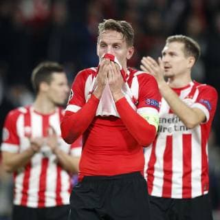 EINDHOVEN, Philips Stadium, PSV - Barcelona , football, Champions League, season 2018-2019 , 28-11-2018, PSV player Luuk de Jong disappointed after the 1-2 lose. PSV - Barcelona  x2652896x