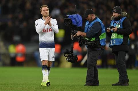 Tottenham Hotspur v Inter Milan UEFA Champions League Christian Eriksen of Tottenham Hotspur at Full Time of the UEFA Champions League match at Wembley Stadium, London Content Not Available For UK Newspapers Copyright: xMartynxHaworthx FIL-12611-0032