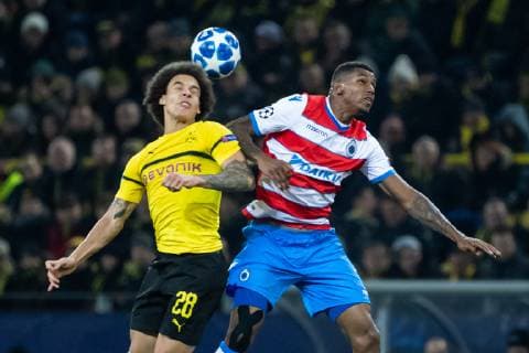 28 11 2018 xkvx Football UEFA Champions League Borussia Dortmund Club Bruegge emspor v l Axel Witsel BVB Borussia Dortmund Wesley Club Bruegge DFL DFB REGULATIONS PROHIBIT ANY USE OF PHOTOGRAPHS as IMAGE SEQUENCES and or QUASI VIDEO Dortmund