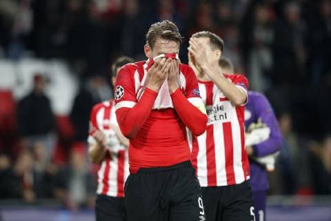 EINDHOVEN, Philips Stadium, PSV - Barcelona , football, Champions League, season 2018-2019 , 28-11-2018, PSV player Luuk de Jong disappointed. PSV - Barcelona  x2652920x
