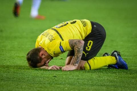 Dortmund Germany 28 11 2018 UEFA Champions League 2018 19 Season Back Round Group Phase Group A 5 Matchday BV Borussia Dortmund vs. FC Bruegge Paco Alcacer Borussia Dortmund injured DeFodi520