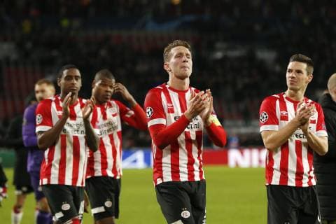 EINDHOVEN, Philips Stadium, PSV - Barcelona , football, Champions League, season 2018-2019 , 28-11-2018, PSV players thanking the fans. PSV - Barcelona  x2652971x