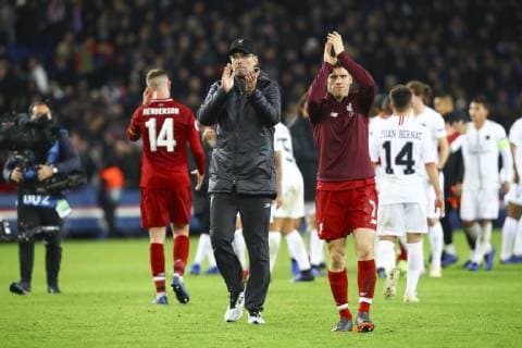 Jurgen Klopp ( Entraineur coach Liverpool) et James Milner (Liverpool) decu FOOTBALL : PSG vs Liverpool - Ligue des Champions - 28 11 2018 GwendolineLeGoff Panoramic 