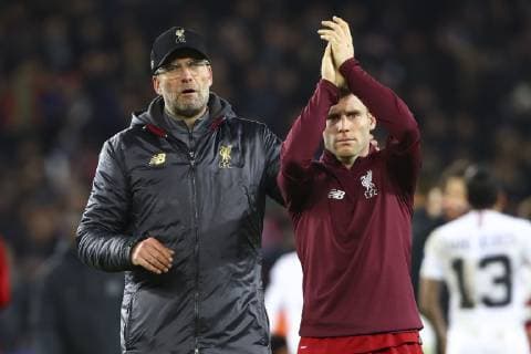 Jurgen Klopp ( Entraineur coach Liverpool) et James Milner (Liverpool) decu FOOTBALL : PSG vs Liverpool - Ligue des Champions - 28 11 2018 GwendolineLeGoff Panoramic 