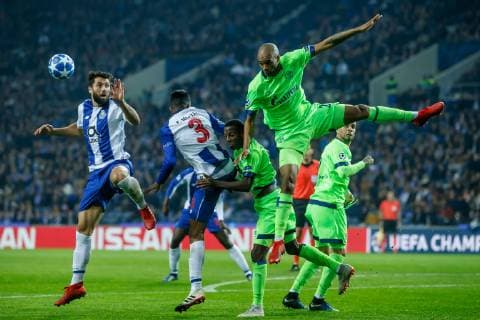 Portugal Porto 28 11 2018 UEFA Champions League 2018 19 Season Preliminary Group Phase Group D 5 Matchday FC Porto FC Schalke 04 Hector Herrera FCP Eder Militao FCP and Omar Mascarell S04 Naldo S04 in the duel DeFodi048