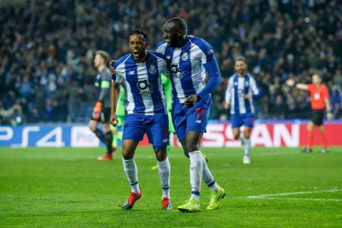 Portugal Porto 28 11 2018 UEFA Champions League 2018 19 Season Preliminary Group Phase Group D 5 Matchday FC Porto FC Schalke 04 Hernani FCP cheered the goal scorer Jesus Corona FCP to 3 1 DeFodi048