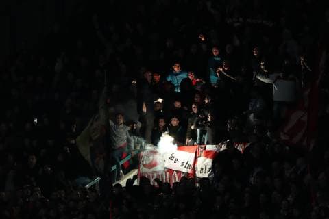 Tifosi Crvena Zvezda, fans, supporters Napoli 28-11-2018 Stadio San Paolo Football Calcio UEFA Champions League 2018 2019 Group C Napoli - Crvena Zvezda Foto Cesare Purini Insidefoto cesarexpurini