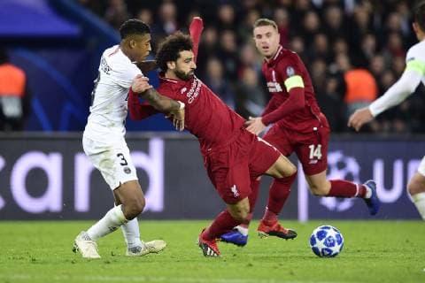 KIMPEMBE Presnel (PSG) vs Mohamed Salah (Liverpool) FOOTBALL : PSG vs FC Liverpool - Ligue des Champions UEFA - Paris - 28 11 2018 JBAutissier Panoramic 