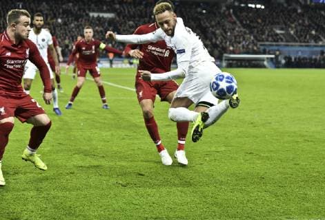 Neymar coup du sanbrero FOOTBALL : Paris Saint Germain vs Liverpool - Ligue des Champions - 28 11 2018 MAO Panoramic 